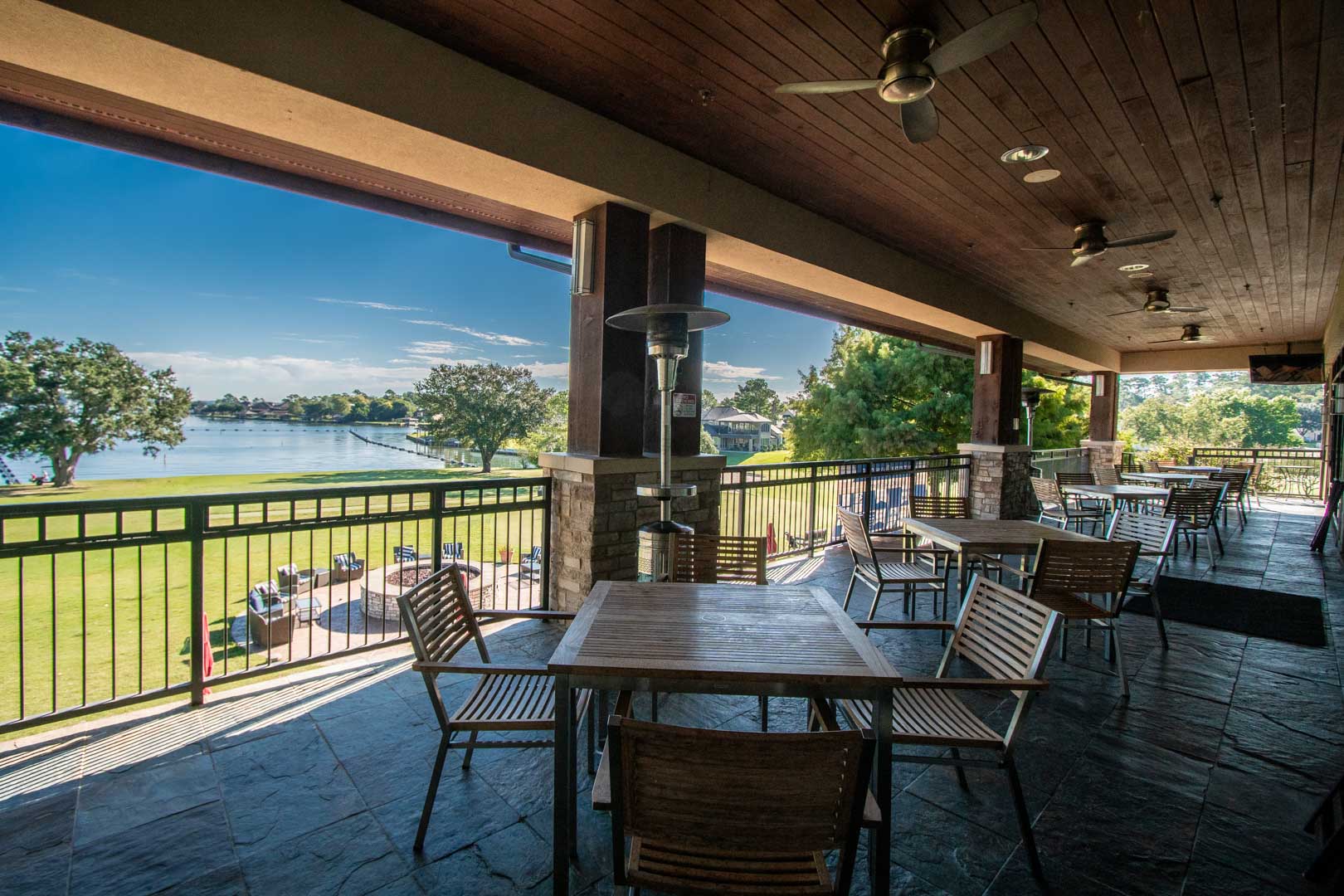 A peaceful view overlooking the lake at VRI's Sweetwater at Lake Conroe in Montgomery, TX.